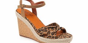 MTNG Leopard print cork wedge sandals