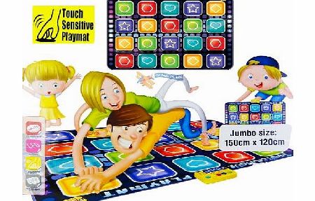 MTS Childrens Kids Giant Electronic Musical Floor Play Mat 6 Designs: Twister Move, Dance Mixer, Drum Kit, DJ Music Style, Gigantic Keyboard, Giant City   Cars (Twister Move)