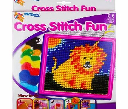 MTS Cross Stitch Embroidery Sewing Art Set Childrens Kids Craft Kit (Lion)
