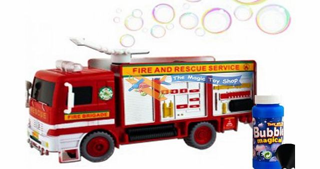 MTS Fire Engine Truck Bubble Machine Blower Solution Birthday Party Bubbles Toy
