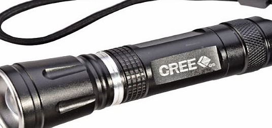 Mudder LED Torch Flashlight, Super Bright, Adjustable Focus and Compact (Cree Q5, 3 Mode(Highgt;Lowgt;Strobe), Zoom in and Out, w/ Wrist Strap, Powered By 18650 Rechargeable Battery)