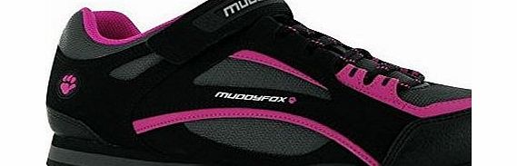 Muddyfox Womens TOUR100 Low Ladies Cycling Shoes Sport Cycle Trainers Black/Char/Pink UK 5