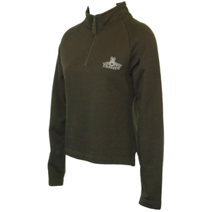 Mudskipper Ladies Mudskipper Eyes Print 1/4 Zip Sweat. Khaki