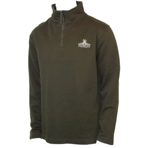 Mudskipper Mens Mudskipper Eyes Print 1/4 Zip Sweat. Khaki