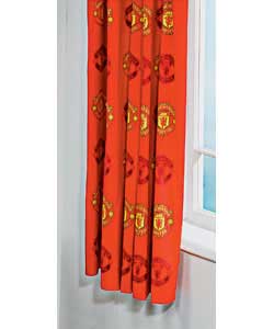 MUFC Crest Pair of 66 x 54in Pencil Pleat Curtains