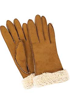 Sand soft leather gloves with a shearling lining.