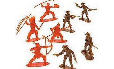 MunchieMoosKids Pack of 12 - Plastic Cowboys amp; Indians Figures - Great Wild West Party Loot Bag Fillers