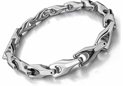 MunkiMix 7mm Tungsten Bracelet Link Wrist Silver Beer Opener Men