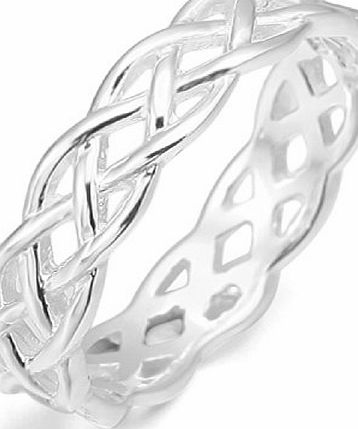 MunkiMix 925 Sterling Silver Ring Band Silver Triquetra Irish Celtic Knot Wedding Fashion Love Size R Women