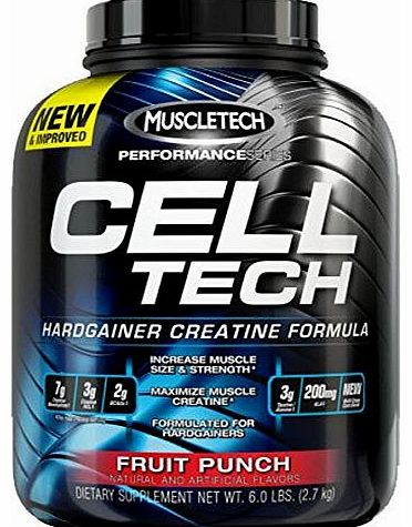 Cell-Tech Performance Series Fruit Punch 2700g MuscleTech, Creatine, Muscle Growth and Strength, Gainer, Carbohydrate, Amino Acid, Vitamin C, B6, B12