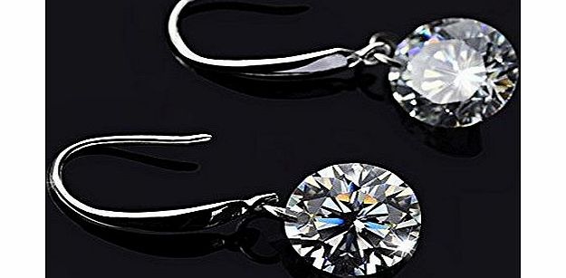 Museya Fashion Women 8mm Diamond Crystal Earrings Ear Pendants - One Pair