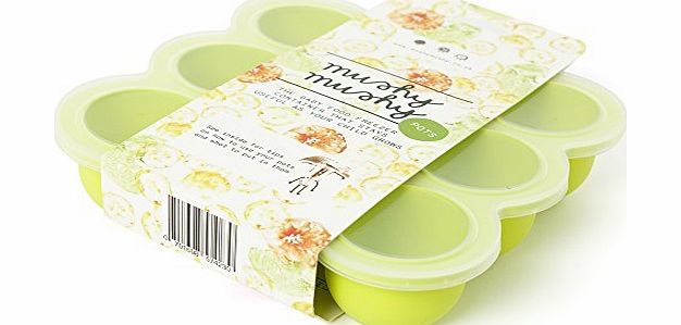 Mushy Mushy Baby Food Storage, 9 Easy To Remove Pots, Lifetime Lasting Silicone Freezer Trays with Recipe eBook, Lifetime Guarantee