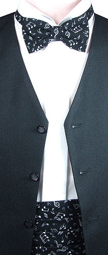 Music Notes Cummerbund / Bow Tie Set