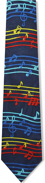 music Notes Multi-Coloured Tie