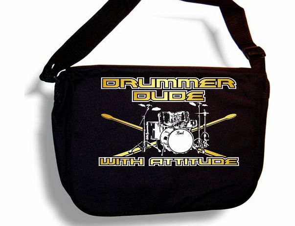 MusicaliTee Drum Kit Sticks Dude Attitude - Sheet Music amp; Accessory Bag Carry Case - MusicaliTee