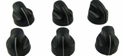Musiclily Amp Amplifier Knobs for Peavey Style,Black (Pack of 6)