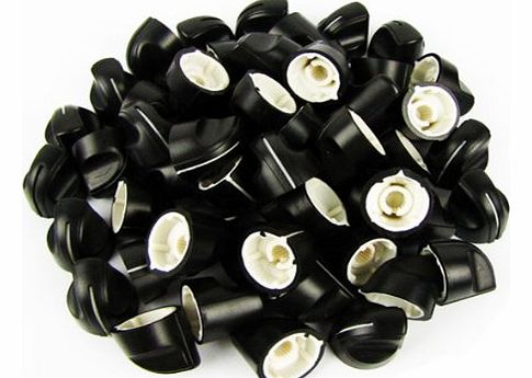 Plastic Amp Amplifier Knobs for Peavey Style Electric Guitar Replacement,Black (Pack of 60)