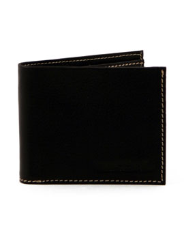 Mustard Black Karn Leather Wallet