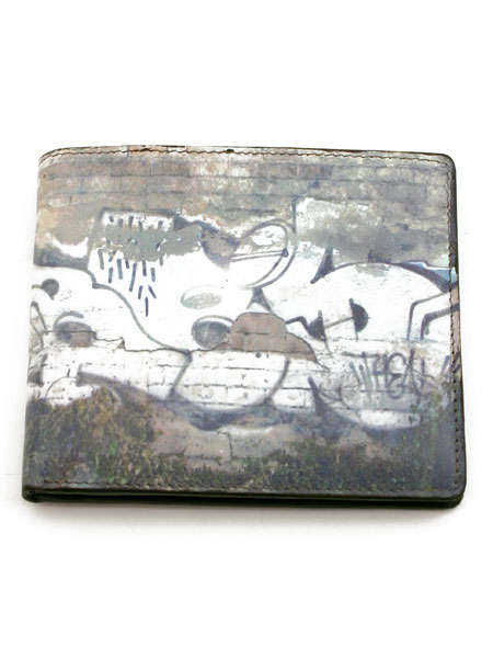 Mustard Graffiti Streets Leather Wallet