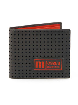 Grey Grid Leather Wallet