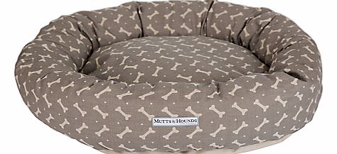 Bone Print Donut Dog Bed