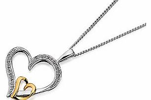 MY Diamonds Silver And 9ct Yellow Gold Diamond