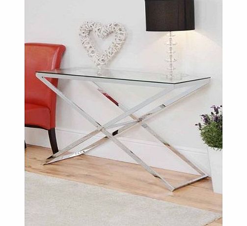 My-Furniture Anikka Modern chrome and glass console hallway table