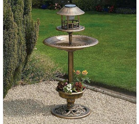 My Garden Path Bronze Copper Effect Solar Bird Bath 