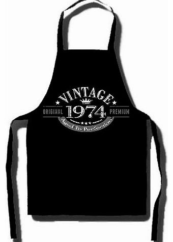 1974 Vintage Year - 40th Birthday Gift / Present Apron Black