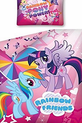My Little Pony Rainbow Friends Cotton Single Duvet Cover and Pillowcase Set
