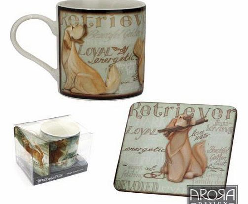 Golden Retriever 8307 Mug & Coaster Set - My Pedigree Pals By Arora Design
