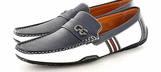 My Perfect Pair Mens Blue / White GG Stylish Casual Slip On Summer Loafers Driving Shoes Size 11