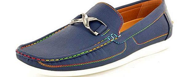 My Perfect Pair Mens Blue Designer Inspired Casual Loafers Moccasins Shoes Size 10