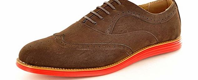 My Perfect Pair Mens Dark Brown Casual Formal Lace Up Brogue Designer flat Shoes( Size 9, Dark Brown)