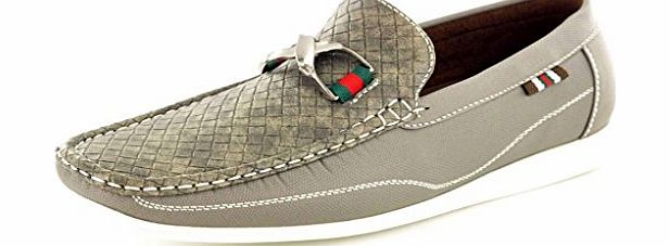 My Perfect Pair Mens Grey Designer Inspired Casual Loafers Moccasins Shoes Size 11