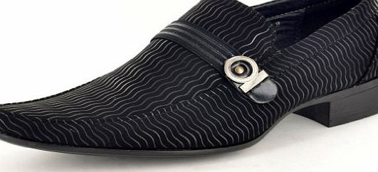 My Perfect Pair Mens Italian Style Black Lined Suede Slip On Formal Wedding Shoes ( Size 6)