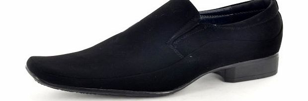 My Perfect Pair Mens Italian Style Black Suede Slip On Formal Wedding Shoes ( Size 10)