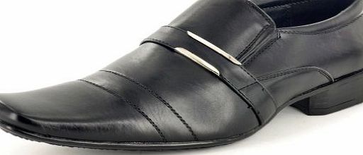 My Perfect Pair New Mens Black Designer Inspired Slip On Formal/Casual Shoes (Size 8)