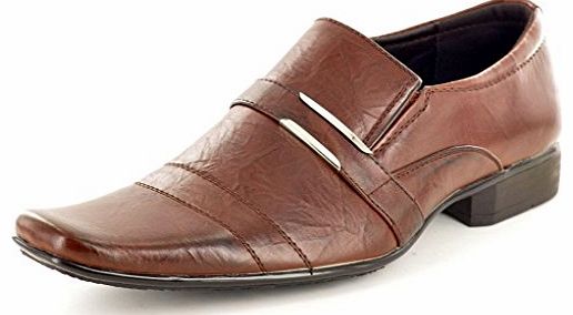 My Perfect Pair New Mens Brown Designer Inspired Slip On Formal/Casual Shoes (Size 11)