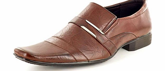 My Perfect Pair New Mens Brown Designer Inspired Slip On Formal/Casual Shoes (Size 9)