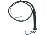 BLACK LEATHER BULL HORSE TRAINING WHIP FOUETS DE CUIR