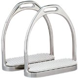 Stain less steel Fillis Stirrup Irons with changeable white rubber treads 4 1/2` (11.25 CM)