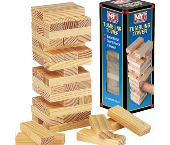 MY Wooden Tumbling Stacking Tower Kids Family Party Board Game