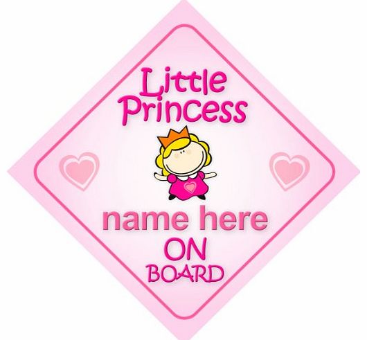 Little Princess On Board Personalised Car Sign New Baby Girl / Child Gift / Present