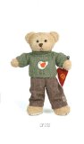 MyDoll Rag Doll Mini Bear with Green Pullover and Brown Trousers - MyDoll