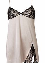 Isabella pearl grey silk blend chemise
