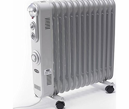 Mylek Heating Series Mylek 2KW Electric Oil Filled Radiator With 24 Hour Timer and Adjustable Thermostat