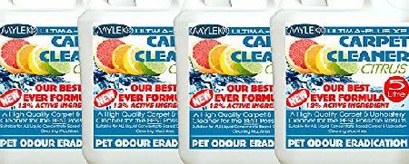 MYLEK ULTIMA   Mylek Professional Concentrate Carpet Shampoo 4 X 5 Litres - Suitable for all Machines (Citrus Fragrance)