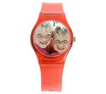 myPIX Watch with transparent red strap