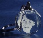 Photo engraved in glass: Customised key finder